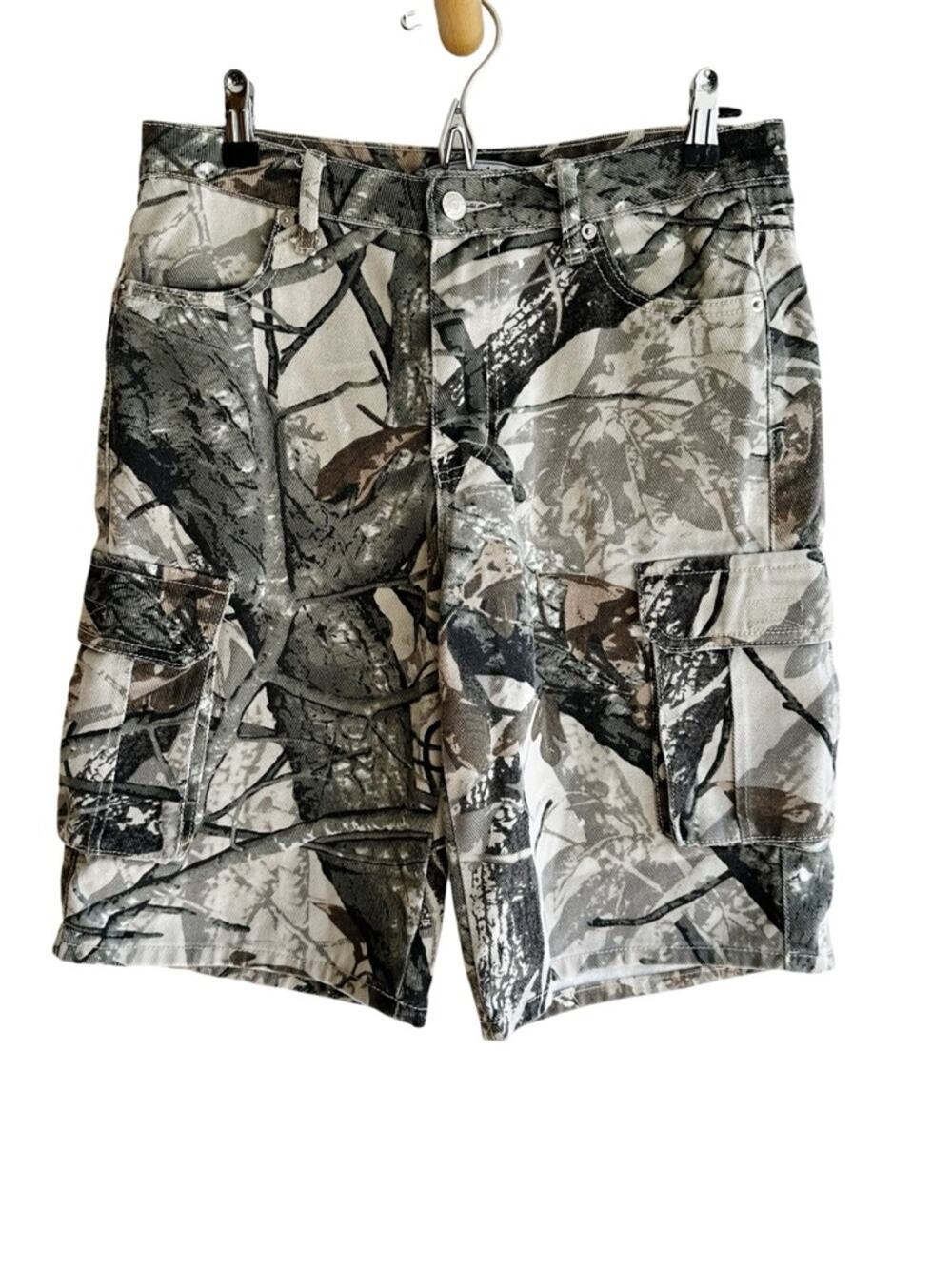 Refrain Los Angeles Baggy Slouchy Camo Cargo Skater Shorts Size 27
